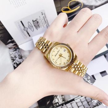 Đồng Hồ Nữ Mathey Tissot Rolly III Crystal Gold Dial Ladies D810PDI Màu Vàng Gold