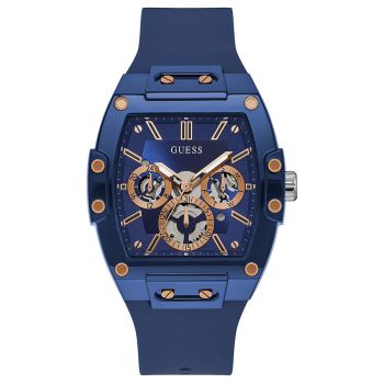 Đồng Hồ Nam Guess Silicone Multifunction Watch 43mm GW0203G7 Màu Xanh Đậm