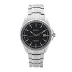 Đồng Hồ Nam Bulova Precisionist 43mm Stainless Steel Black Dial Quartz Mens Watch 96B252 Màu Bạc Mặt Đen