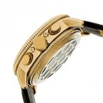 Đồng Hồ Nam Heritor Automatic Aura Men's Semi-Skeleton Black Leather Gold Watch HR3502 Màu Đen