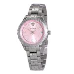 Đồng Hồ Nữ Versace Hellenyium Pink Dial Stainless Steel Ladies Watch Màu Hồng Bạc