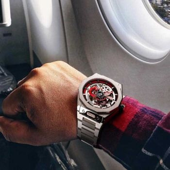 Đồng Hồ Nam Bonest Gatti King Speed B576013S Màu Bạc Viền Đỏ