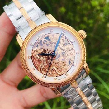 Đồng Hồ Nam Ogival OG358.652AGSR-T Song Long Chầu Nguyệt Demi Vàng - Bạc