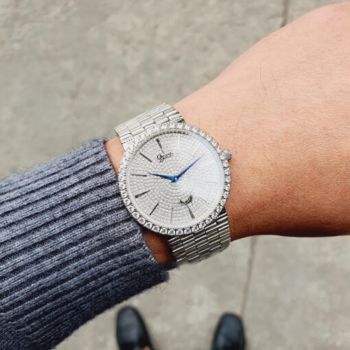 Đồng Hồ Nam Ogival OG377DMW-COC Đính Đá Màu Bạc