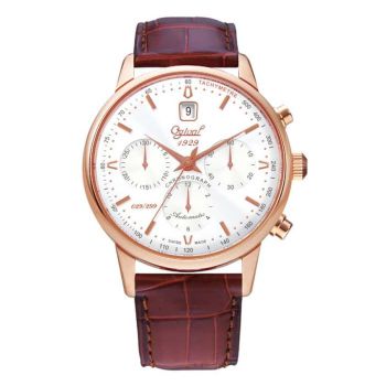 Đồng Hồ Nam Ogival OG1929-25AGR-GL-T Dây Da Màu Trắng Nâu