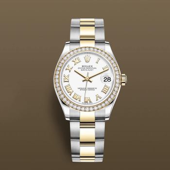 Đồng Hồ Rolex Datejust 31 Dark Grey Diamonds Dial Diamond Bezel Yellow Gold Two Tone Watch 278383RBR