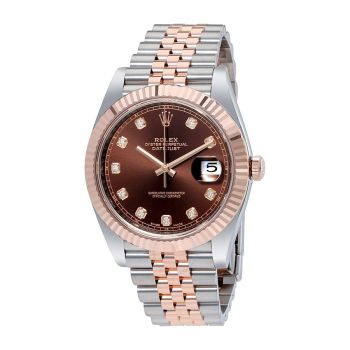 Đồng Hồ Nam Rolex Datejust 41 Chocolate Diamond Dial Steel và 18K Everose Gold Jubilee Mens Watch 126331CHDJ