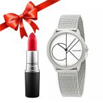 Combo Đồng Hồ Calvin Klein CK K3M5215X Và Son MAC 811 Red Màu Đỏ Thuần Satin