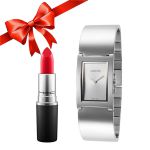 Combo Đồng Hồ Nữ Calvin Klein CK K9C2N116 Màu Bạc Và Son Mac 811 Red Màu Đỏ Thuần Satin