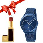 Combo Đồng Hồ Nữ Calvin Klein CK K3M52T5N + Son Tom Ford Lip Color Màu 27 Đỏ Gạch