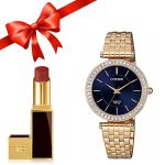Combo Đồng Hồ Nữ Citizen ER0213-57L + Son Tom Ford Lip Color Màu 27 Đỏ Gạch