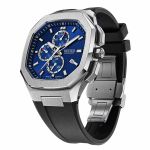 Đồng Hồ Nam Reiser Alpen Chrono Leather Strap Màu Xám Mặt Xanh Navy