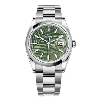 Đồng Hồ Nam Rolex Datejust 36 126200 Mặt Số Lá Cây Nhiệt Đới