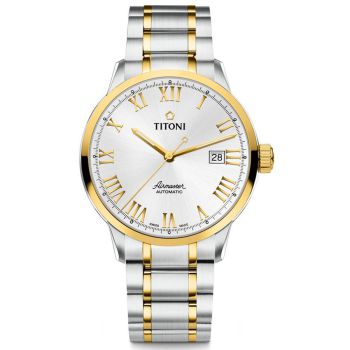 Đồng Hồ Nam Titoni 83733 SY-561 40mm Màu Demi Vàng - Bạc