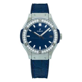 Đồng Hồ Hublot Classic Fusion Blue Titanium Diamonds 38mm 581.NX.7170.LR.1104
