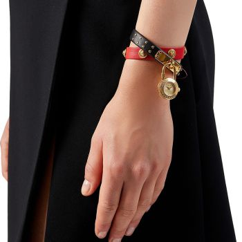 Đồng Hồ Nữ Versace Medusa Lock Icon Red & Black 21.5mm Màu Đen Đỏ