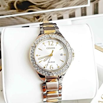 Đồng Hồ Nữ Citizen silhouette Crystal Silver Dial Ladies Watch FE1164-53A