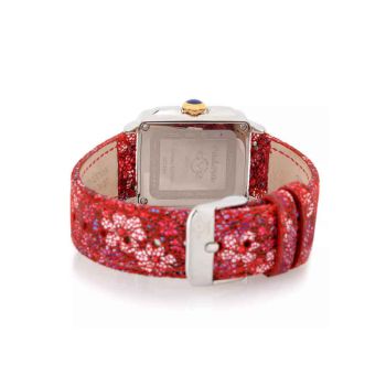 Đồng Hồ GV2 By Gevril Women's Padova Floral Swiss Made Ltd Ed Quartz Diamond Acct Watch Red