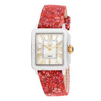 Đồng Hồ GV2 By Gevril Women's Padova Floral Swiss Made Ltd Ed Quartz Diamond Acct Watch Red