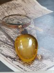 Nhẫn đá hổ phách - mặt vàng bơ tinh khiết tự nhiên 100% bảo hành trọn đời