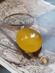 Mặt nhẫn hổ phách Nga - màu vàng bơ tinh khiết tự nhiên 100% bảo hành trọn đời