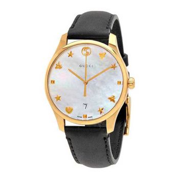 Đồng Hồ Nữ Gucci G-Timeless Mother Of Pearl Dial Ladies Watch YA1264044 Màu Đen Vàng