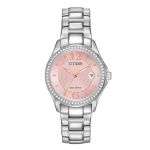 Đồng Hồ Nữ Citizen Silhouette Crystal Eco-Drive Pink Dial Diamond FE1140-86X