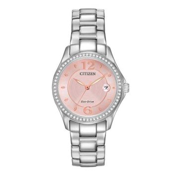 Đồng Hồ Nữ Citizen Silhouette Crystal Eco-Drive Pink Dial Diamond FE1140-86X