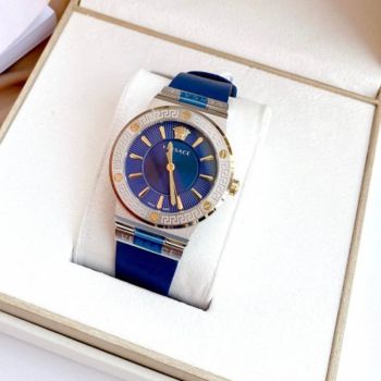 Đồng Hồ Nữ Versace Greca Logo VEVH00120 38mm Màu Xanh Navy