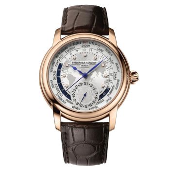 Đồng Hồ Nam Frederique Constant Worldtimer FC-718WM4H4 Màu Trắng Nâu