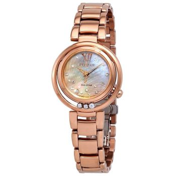 Đồng Hồ Nữ Citizen EM0323-51N Sunrise Diamond Ladies Watch Màu Vàng Hồng