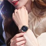 Đồng Hồ Nữ Julius JA-1111E Màu Đồng Mặt Đen