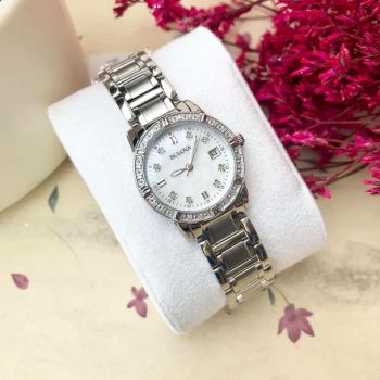 Đồng Hồ Nữ Bulova 96R105 Đính Đá Màu Bạc