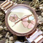 Đồng Hồ Nữ Michael Kors MK3836 Mặt Hoa Trang Nhã Màu Vàng Hồng