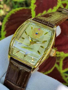 Đồng hồ chữ ký Tổng thống dáng oval mặt vàng 25253 - 02