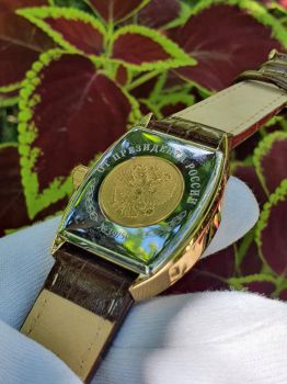 Đồng hồ chữ ký Tổng thống dáng oval mặt vàng 25253 - 02