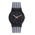 Đồng Hồ Nữ Q&Q VP46J055Y Resin Quartz Watch Màu Đen