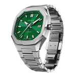 Đồng Hồ Nam Alpen Date Emerald Green Bracelet Màu Xám Mặt Xanh Lá Cây