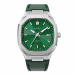 Đồng Hồ Nam Alpen Date Emerald Green Leather Strap Màu Xám Mặt Xanh Lá Cây