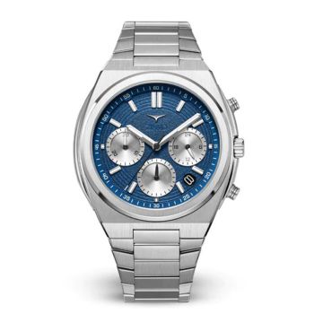 Đồng Hồ Nam Zinvo Rival Chrono Marine 42mm Màu Bạc Mặt Xanh
