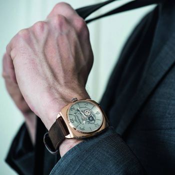 Đồng Hồ Nam Briston Streamliner Skeleton Steel Gold 201042.SPRG.SK.2.C Màu Nâu Vàng