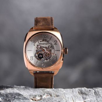 Đồng Hồ Nam Briston Streamliner Skeleton Steel Gold 201042.SPRG.SK.2.C Màu Nâu Vàng