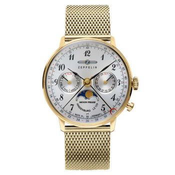 Đồng Hồ Nữ Zeppelin LZ 129 Hindenburg Moonphase 7039M1 Màu Vàng