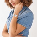 Đồng Hồ Nữ Fossil Carlie ES5268 Màu Trắng Xà Cừ/ Vàng Hồng