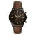 Đồng Hồ Nam Fossil Townsman 44mm Chronograph Brown Leather Watch FS5437 Màu Đen Nâu