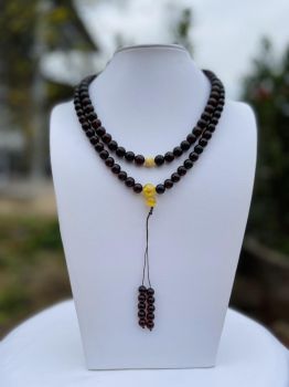 Chuỗi vòng hổ phách Baltic Nga tự nhiên 108 hạt VCHP108-01