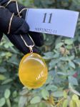 Mặt dây chuyền Hổ Phách Nga vàng cam móc bạc 925 mạ vàng MHP220222-11