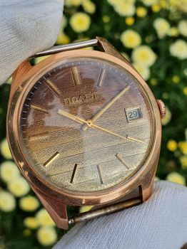 Đồng hồ Poljot 23 chân kính ruộng bậc thang vàng đúc nguyên khối automatic hiếm