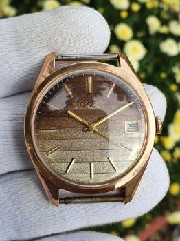Đồng hồ Poljot 23 chân kính ruộng bậc thang vàng đúc nguyên khối automatic hiếm