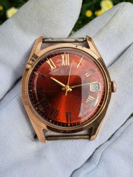 Đồng hồ Poljot 23 đỏ huyết siêu đẹp vàng đúc nguyên khối automatic